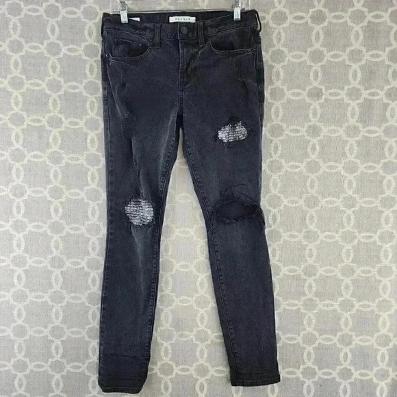 Pac Sun Stacked Skinny Black Faded Stretched Distressed Men's Jeans 29x30 - Picture 1 of 9